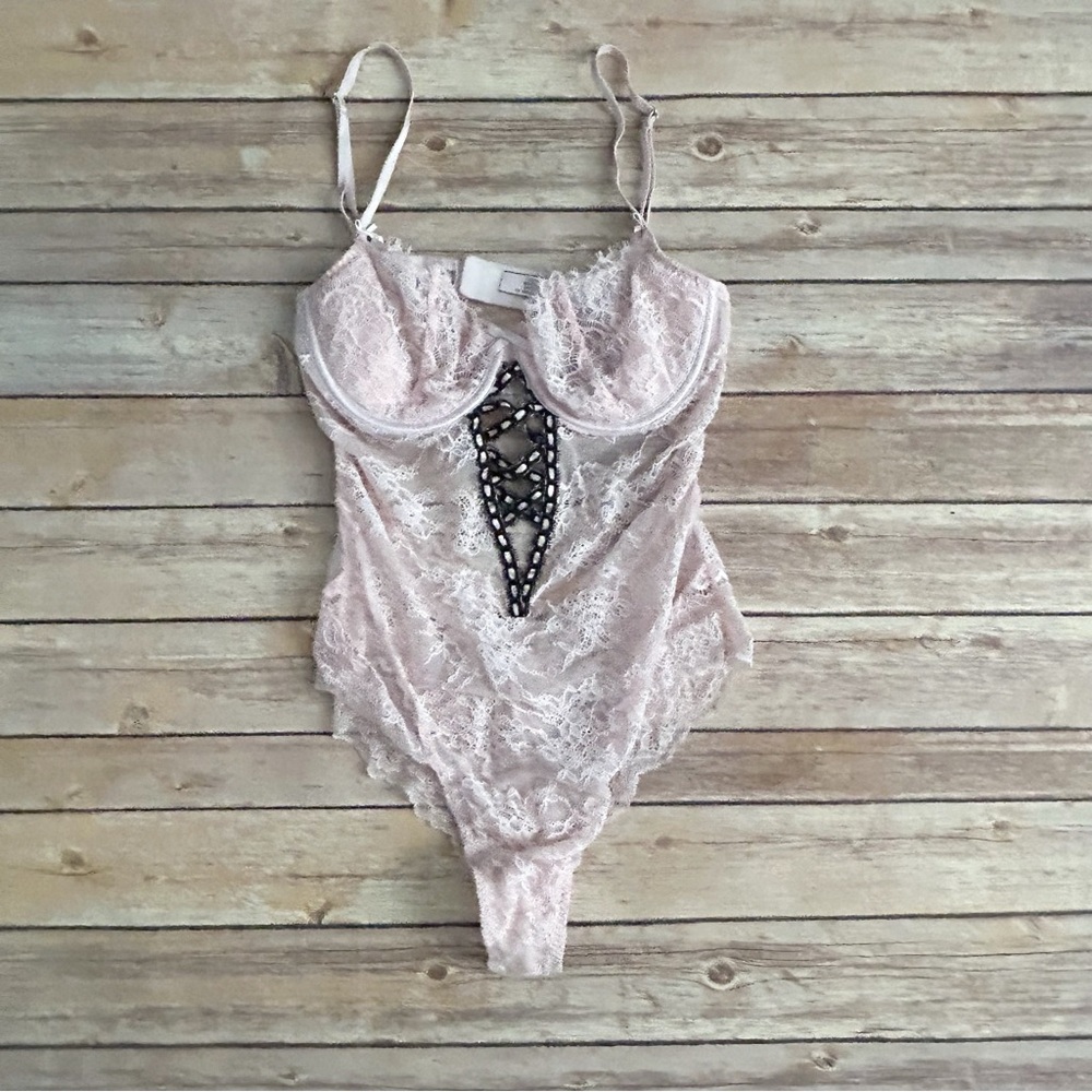 Victoria's Secret Pink Lace Bodysuit